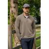 imageCOOFANDY Mens Quarter Zip Pullover Sweatshirt Mock Neck Golf Shirts Casual Long Sleeve ShirtKhaki