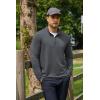 imageCOOFANDY Mens Quarter Zip Pullover Sweatshirt Mock Neck Golf Shirts Casual Long Sleeve ShirtLight Grey