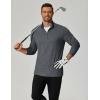 imageCOOFANDY Mens Quarter Zip Pullover Sweatshirt Mock Neck Golf Shirts Casual Long Sleeve ShirtLight Grey