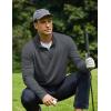 imageCOOFANDY Mens Quarter Zip Pullover Sweatshirt Mock Neck Golf Shirts Casual Long Sleeve ShirtLight Grey