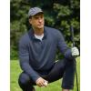 imageCOOFANDY Mens Quarter Zip Pullover Sweatshirt Mock Neck Golf Shirts Casual Long Sleeve ShirtMidnight Blue
