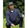 imageCOOFANDY Mens Quarter Zip Pullover Sweatshirt Mock Neck Golf Shirts Casual Long Sleeve ShirtNavy Blue