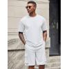 imageCOOFANDY Mens Shirt and Shorts Set 2 Piece Fashion Summer Tracksuits Cotton Oversized TShirts Cargo Shorts OutfitsAll White