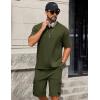 imageCOOFANDY Mens Shirt and Shorts Set 2 Piece Fashion Summer Tracksuits Cotton Oversized TShirts Cargo Shorts OutfitsArmy Green