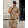 imageCOOFANDY Mens Shirt and Shorts Set 2 Piece Fashion Summer Tracksuits Cotton Oversized TShirts Cargo Shorts OutfitsKhaki