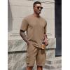 imageCOOFANDY Mens Shirt and Shorts Set 2 Piece Fashion Summer Tracksuits Cotton Oversized TShirts Cargo Shorts OutfitsKhaki