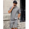 imageCOOFANDY Mens Shirt and Shorts Set 2 Piece Fashion Summer Tracksuits Cotton Oversized TShirts Cargo Shorts OutfitsLight Grey