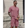 imageCOOFANDY Mens Shirt and Shorts Set 2 Piece Fashion Summer Tracksuits Cotton Oversized TShirts Cargo Shorts OutfitsPurple Red
