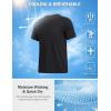 imageCOOFANDY Mens Swim Shirt UPF 50 Sun Protection Rash Guard Short Sleeve Athletic Quick Dry Beach Fishing T ShirtsBlack
