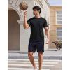imageCOOFANDY Mens Swim Shirt UPF 50 Sun Protection Rash Guard Short Sleeve Athletic Quick Dry Beach Fishing T ShirtsBlack