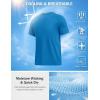 imageCOOFANDY Mens Swim Shirt UPF 50 Sun Protection Rash Guard Short Sleeve Athletic Quick Dry Beach Fishing T ShirtsBlue
