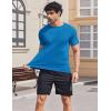 imageCOOFANDY Mens Swim Shirt UPF 50 Sun Protection Rash Guard Short Sleeve Athletic Quick Dry Beach Fishing T ShirtsBlue