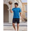 imageCOOFANDY Mens Swim Shirt UPF 50 Sun Protection Rash Guard Short Sleeve Athletic Quick Dry Beach Fishing T ShirtsBlue