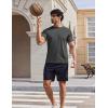 imageCOOFANDY Mens Swim Shirt UPF 50 Sun Protection Rash Guard Short Sleeve Athletic Quick Dry Beach Fishing T ShirtsDark Gray