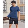 imageCOOFANDY Mens Swim Shirt UPF 50 Sun Protection Rash Guard Short Sleeve Athletic Quick Dry Beach Fishing T ShirtsDenim Blue