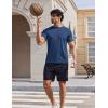 imageCOOFANDY Mens Swim Shirt UPF 50 Sun Protection Rash Guard Short Sleeve Athletic Quick Dry Beach Fishing T ShirtsDenim Blue