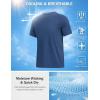 imageCOOFANDY Mens Swim Shirt UPF 50 Sun Protection Rash Guard Short Sleeve Athletic Quick Dry Beach Fishing T ShirtsDenim Blue