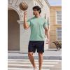imageCOOFANDY Mens Swim Shirt UPF 50 Sun Protection Rash Guard Short Sleeve Athletic Quick Dry Beach Fishing T ShirtsIce Green
