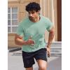 imageCOOFANDY Mens Swim Shirt UPF 50 Sun Protection Rash Guard Short Sleeve Athletic Quick Dry Beach Fishing T ShirtsIce Green
