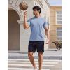 imageCOOFANDY Mens Swim Shirt UPF 50 Sun Protection Rash Guard Short Sleeve Athletic Quick Dry Beach Fishing T ShirtsLight Blue