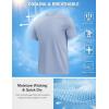 imageCOOFANDY Mens Swim Shirt UPF 50 Sun Protection Rash Guard Short Sleeve Athletic Quick Dry Beach Fishing T ShirtsLight Blue