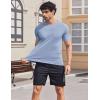 imageCOOFANDY Mens Swim Shirt UPF 50 Sun Protection Rash Guard Short Sleeve Athletic Quick Dry Beach Fishing T ShirtsLight Blue