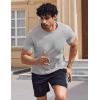 imageCOOFANDY Mens Swim Shirt UPF 50 Sun Protection Rash Guard Short Sleeve Athletic Quick Dry Beach Fishing T ShirtsLight Gray