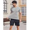 imageCOOFANDY Mens Swim Shirt UPF 50 Sun Protection Rash Guard Short Sleeve Athletic Quick Dry Beach Fishing T ShirtsLight Gray