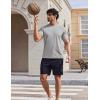 imageCOOFANDY Mens Swim Shirt UPF 50 Sun Protection Rash Guard Short Sleeve Athletic Quick Dry Beach Fishing T ShirtsLight Gray