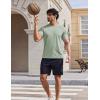 imageCOOFANDY Mens Swim Shirt UPF 50 Sun Protection Rash Guard Short Sleeve Athletic Quick Dry Beach Fishing T ShirtsLight Green
