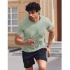 imageCOOFANDY Mens Swim Shirt UPF 50 Sun Protection Rash Guard Short Sleeve Athletic Quick Dry Beach Fishing T ShirtsLight Green