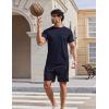 imageCOOFANDY Mens Swim Shirt UPF 50 Sun Protection Rash Guard Short Sleeve Athletic Quick Dry Beach Fishing T ShirtsNavy Blue