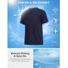 imageCOOFANDY Mens Swim Shirt UPF 50 Sun Protection Rash Guard Short Sleeve Athletic Quick Dry Beach Fishing T ShirtsNavy Blue