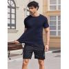 imageCOOFANDY Mens Swim Shirt UPF 50 Sun Protection Rash Guard Short Sleeve Athletic Quick Dry Beach Fishing T ShirtsNavy Blue