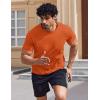 imageCOOFANDY Mens Swim Shirt UPF 50 Sun Protection Rash Guard Short Sleeve Athletic Quick Dry Beach Fishing T ShirtsOrange