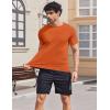 imageCOOFANDY Mens Swim Shirt UPF 50 Sun Protection Rash Guard Short Sleeve Athletic Quick Dry Beach Fishing T ShirtsOrange