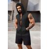 imageCOOFANDY Mens Workout Hooded Tank Tops 2 Pack Zip Up Sleeveless Gym Shirts Muscle Cut Off T Shirt Bodybuilding HoodiesBlack1pcs