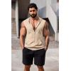 imageCOOFANDY Mens Workout Hooded Tank Tops 2 Pack Zip Up Sleeveless Gym Shirts Muscle Cut Off T Shirt Bodybuilding HoodiesBlackKhaki2pcs