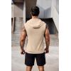 imageCOOFANDY Mens Workout Hooded Tank Tops 2 Pack Zip Up Sleeveless Gym Shirts Muscle Cut Off T Shirt Bodybuilding HoodiesBlackKhaki2pcs