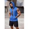 imageCOOFANDY Mens Workout Hooded Tank Tops 2 Pack Zip Up Sleeveless Gym Shirts Muscle Cut Off T Shirt Bodybuilding HoodiesBlue1pcs