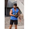 imageCOOFANDY Mens Workout Hooded Tank Tops 2 Pack Zip Up Sleeveless Gym Shirts Muscle Cut Off T Shirt Bodybuilding HoodiesBlue1pcs