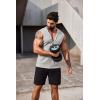 imageCOOFANDY Mens Workout Hooded Tank Tops 2 Pack Zip Up Sleeveless Gym Shirts Muscle Cut Off T Shirt Bodybuilding HoodiesLight GreySky Blue2pcs
