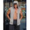 imageCOOFANDY Mens Workout Hooded Tank Tops 2 Pack Zip Up Sleeveless Gym Shirts Muscle Cut Off T Shirt Bodybuilding HoodiesLight GreySky Blue2pcs