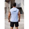 imageCOOFANDY Mens Workout Hooded Tank Tops 2 Pack Zip Up Sleeveless Gym Shirts Muscle Cut Off T Shirt Bodybuilding HoodiesLight GreySky Blue2pcs