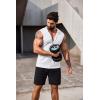 imageCOOFANDY Mens Workout Hooded Tank Tops 2 Pack Zip Up Sleeveless Gym Shirts Muscle Cut Off T Shirt Bodybuilding HoodiesWhite1pcs