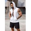 imageCOOFANDY Mens Workout Hooded Tank Tops 2 Pack Zip Up Sleeveless Gym Shirts Muscle Cut Off T Shirt Bodybuilding HoodiesWhite1pcs
