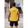 imageCOOFANDY Mens Workout Hooded Tank Tops 2 Pack Zip Up Sleeveless Gym Shirts Muscle Cut Off T Shirt Bodybuilding HoodiesYellow1pcs