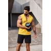 imageCOOFANDY Mens Workout Hooded Tank Tops 2 Pack Zip Up Sleeveless Gym Shirts Muscle Cut Off T Shirt Bodybuilding HoodiesYellow1pcs