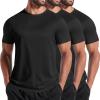 imageCOOFANDY Mens 3 Pack Workout T Shirts Short Sleeve Gym Bodybuilding Muscle Shirt Base Layer Fitness Tee TopsNblackBlackBlack