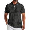 imageCOOFANDY Mens Golf Polo Shirts Short Sleeve Quick Dry Performance Moisture Wicking Golf Shirts Casual Print Collared ShirtBlack Golf Clubs